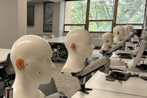 image of lab with hearing mannequins