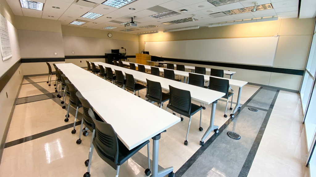 image of classroom C129 Pomerantz Center