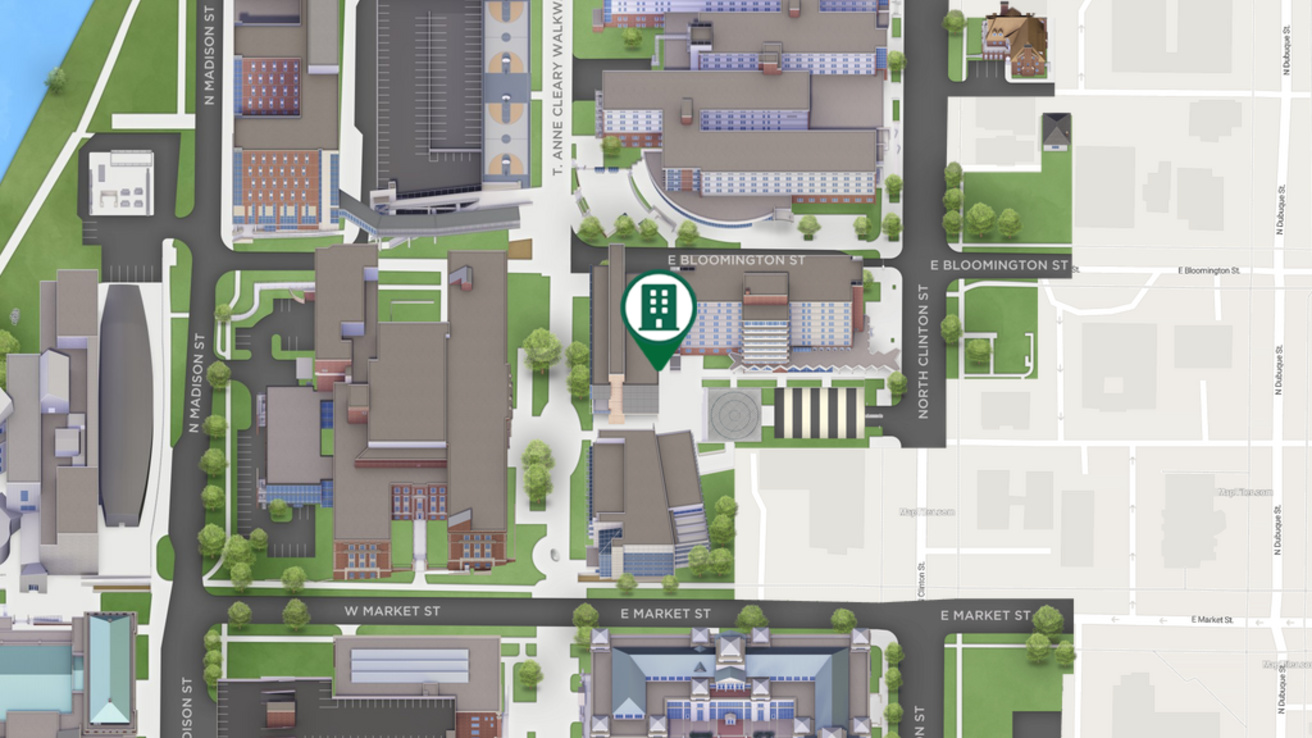 image of map of Blank Honors Center
