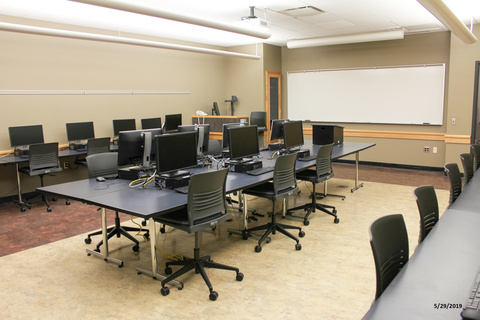 Image of classroom with computers
