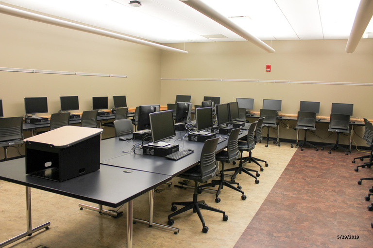 Photo of classroom W240 Adler Journalism Building