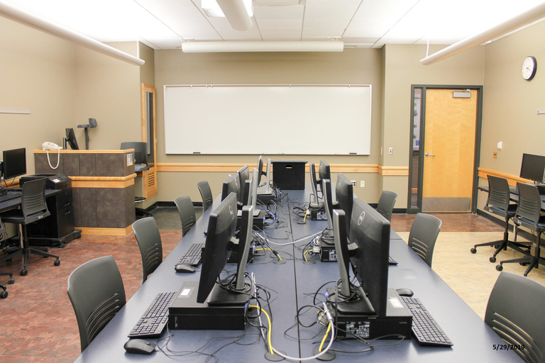 Photo of classroom W240 Adler Journalism Building