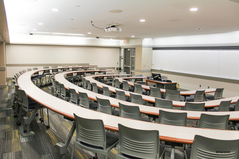 Photo of classroom C107 Pappajohn Business Building