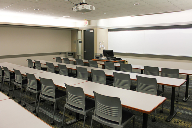 Photo of classroom C121 Pappajohn Business Building