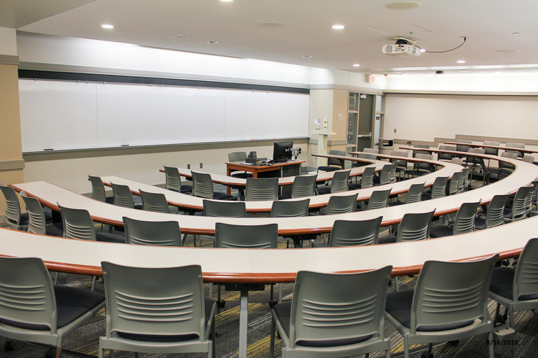Photo of classroom C125 Pappajohn Business Building
