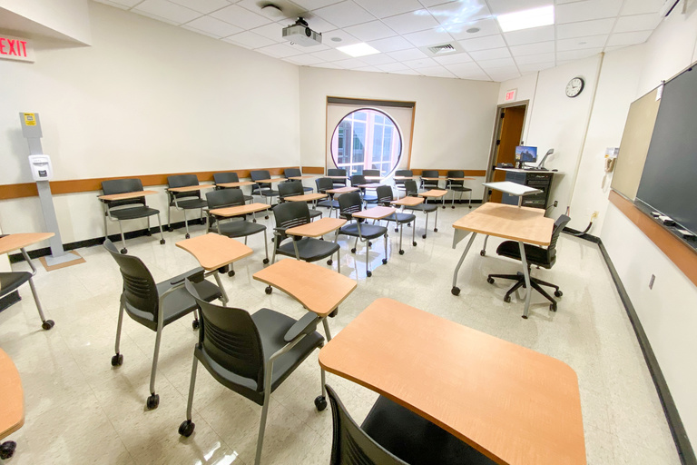 image of classroom 201 Becker Communication Sciences Building