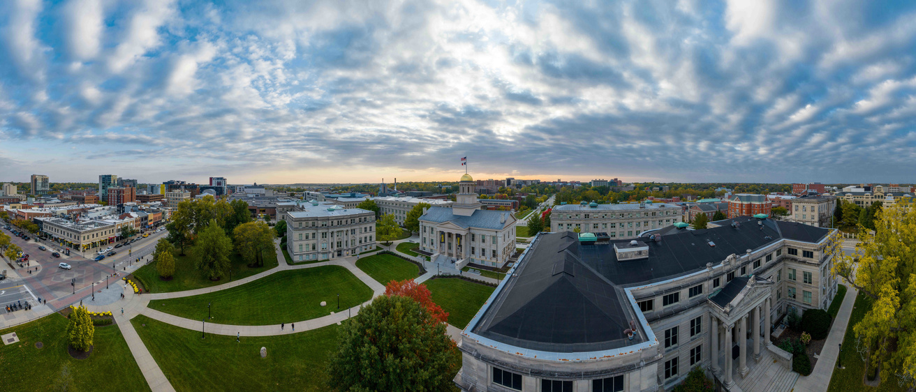 drone aerial of west campus