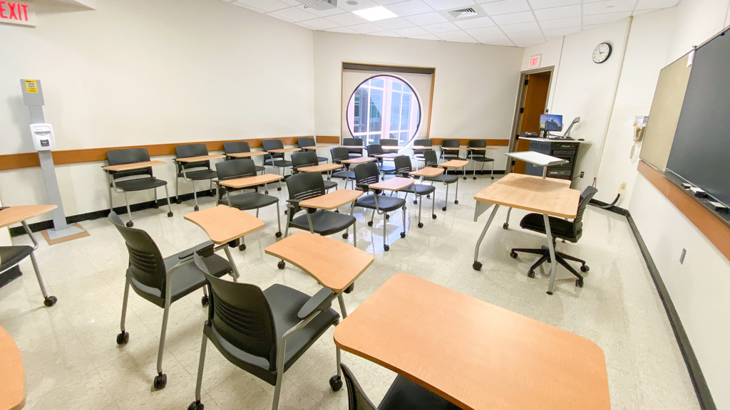 image of classroom 201 Becker Communication Sciences Building