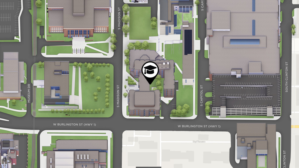 image of map of Lindquist Center