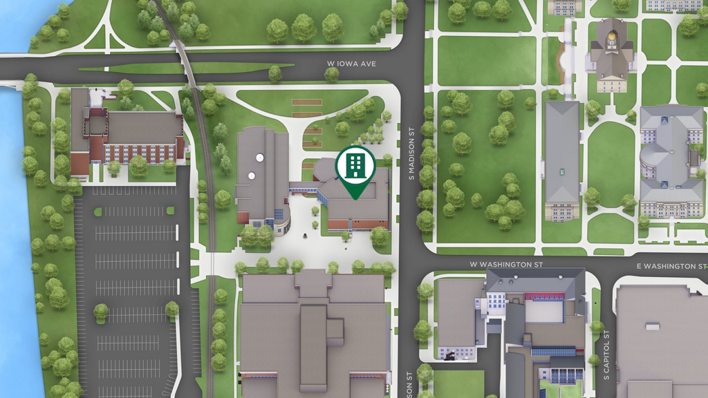 image of map of Becker Communication Studies Building