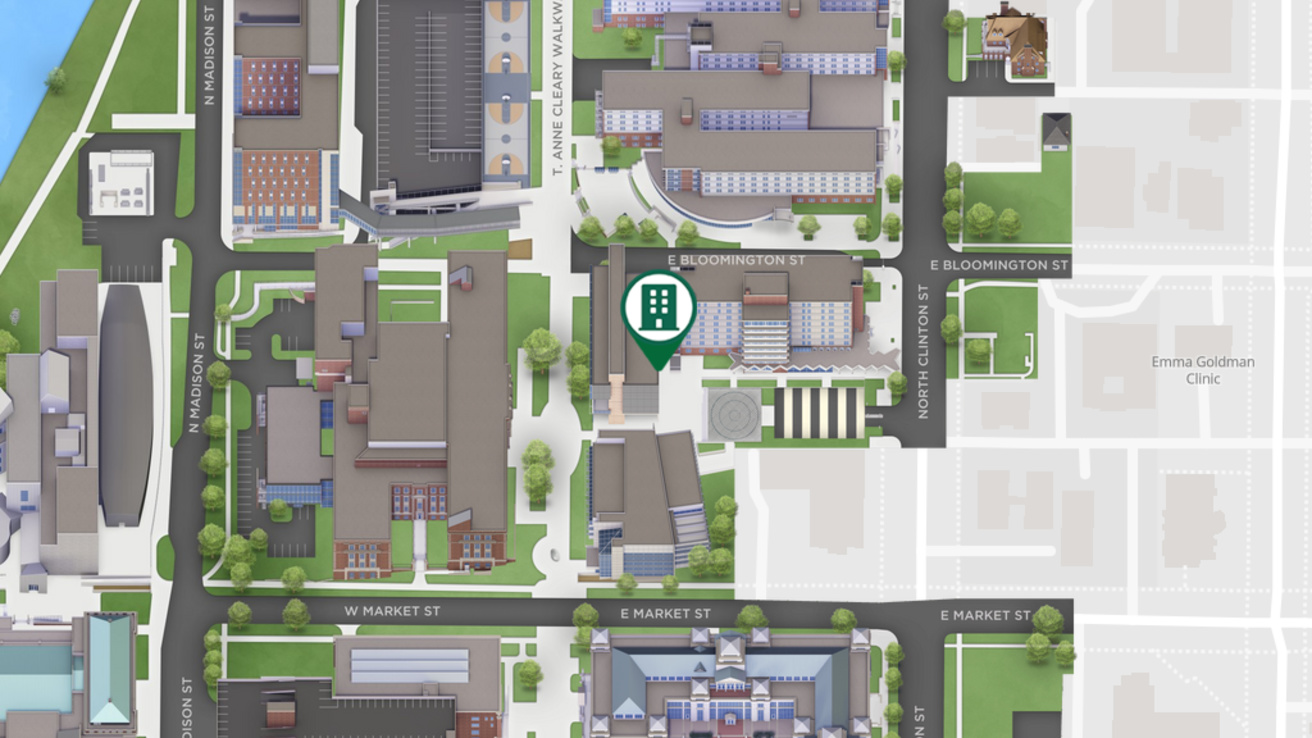 image of map of Blank Honors Center